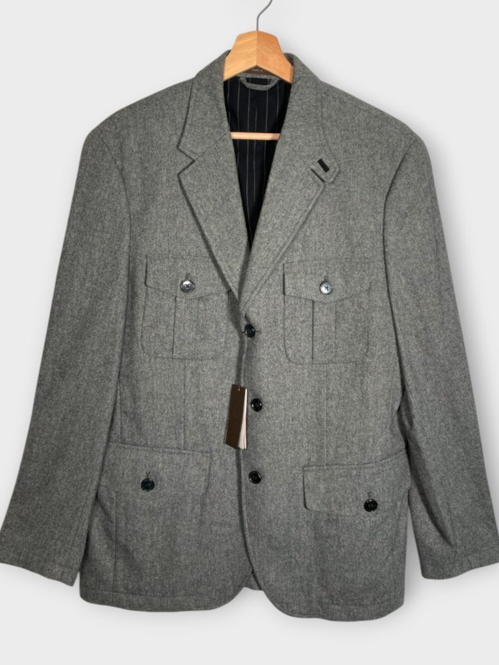 Tasso Elba Gray Wool Blend Sport Coat Jacket M 39 - 41 Hunting Shooting Jacket